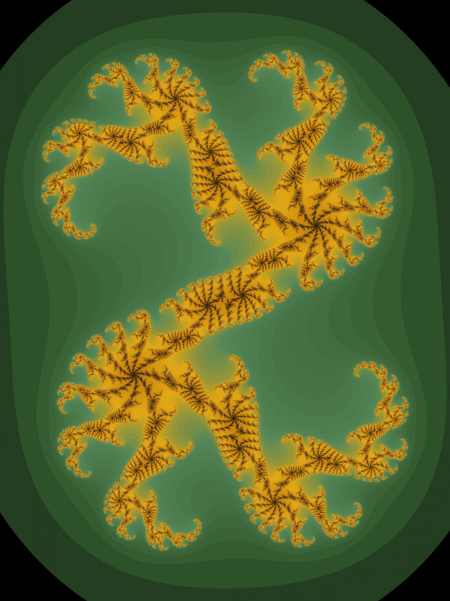 Verde - spirală fractal galben