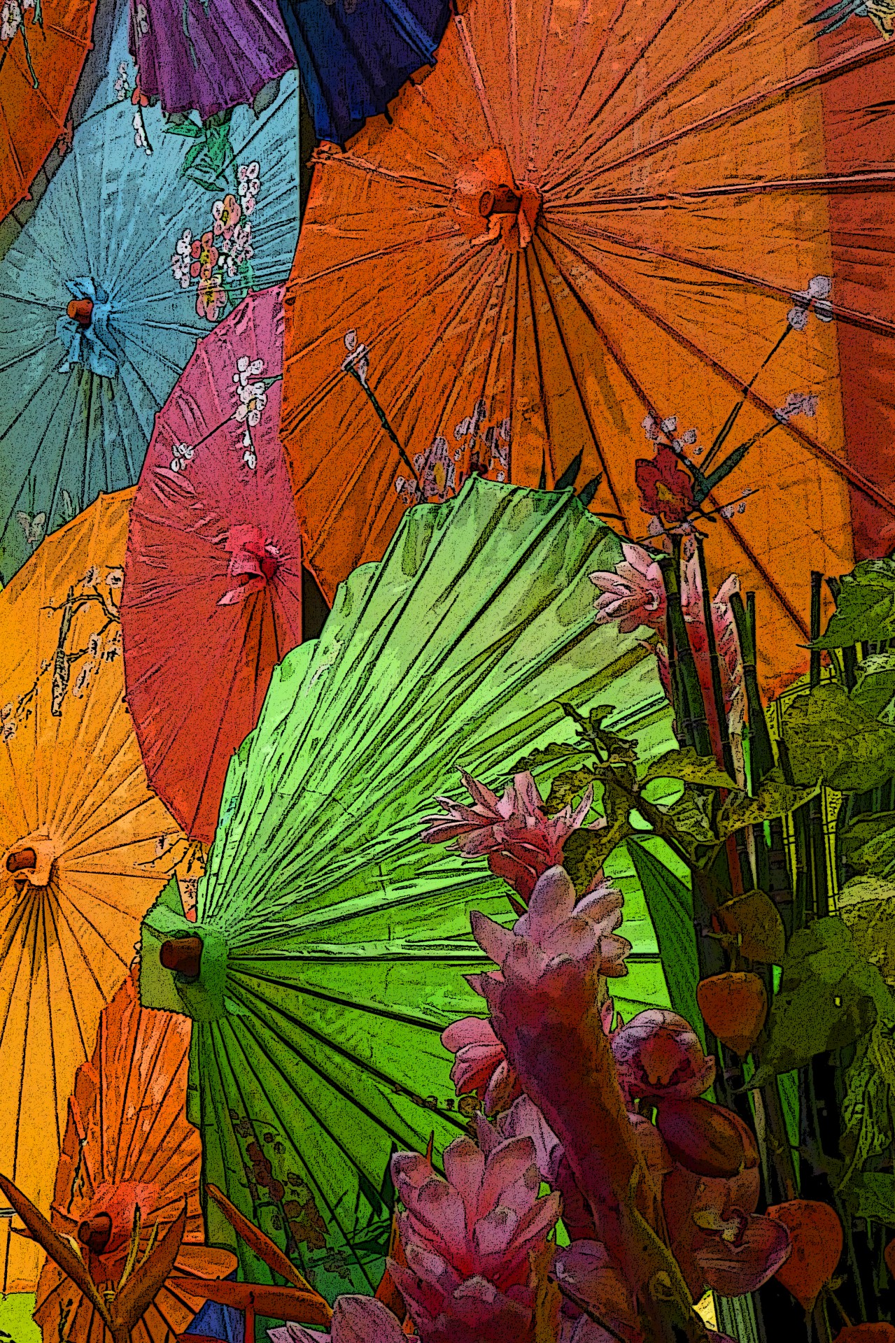 Japoneză Umbrella Background