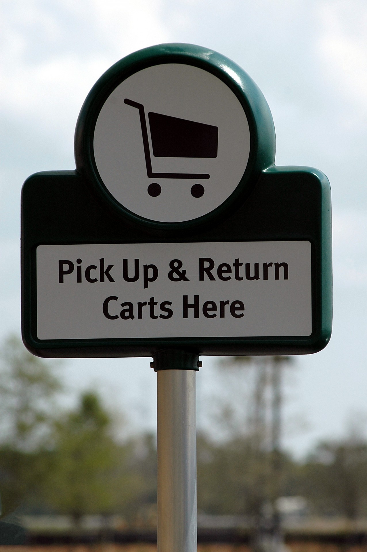 Pickup And Return Cart Sign