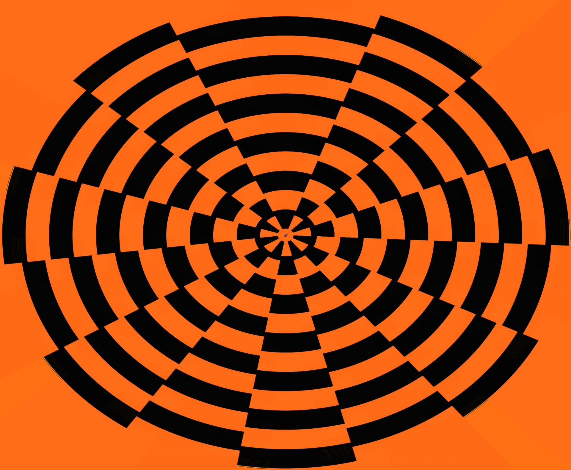Negru radial și portocaliu