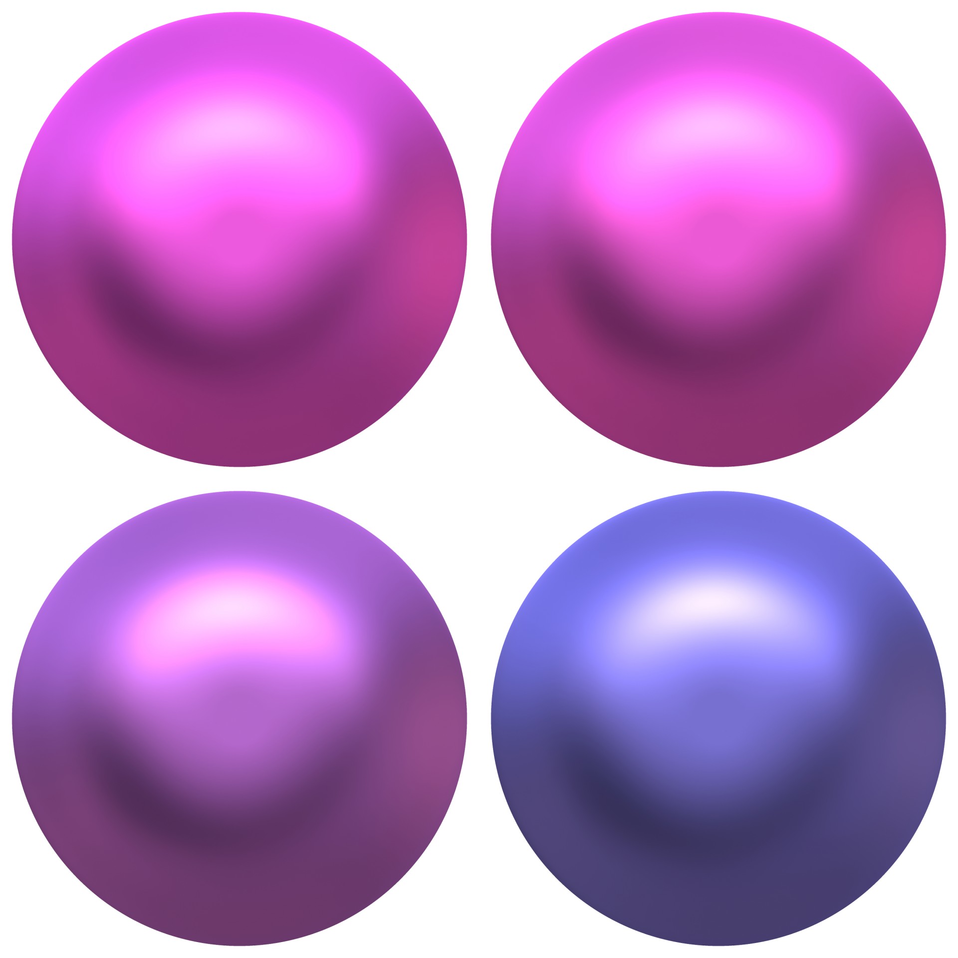Conjunto de 4 botões azul violeta