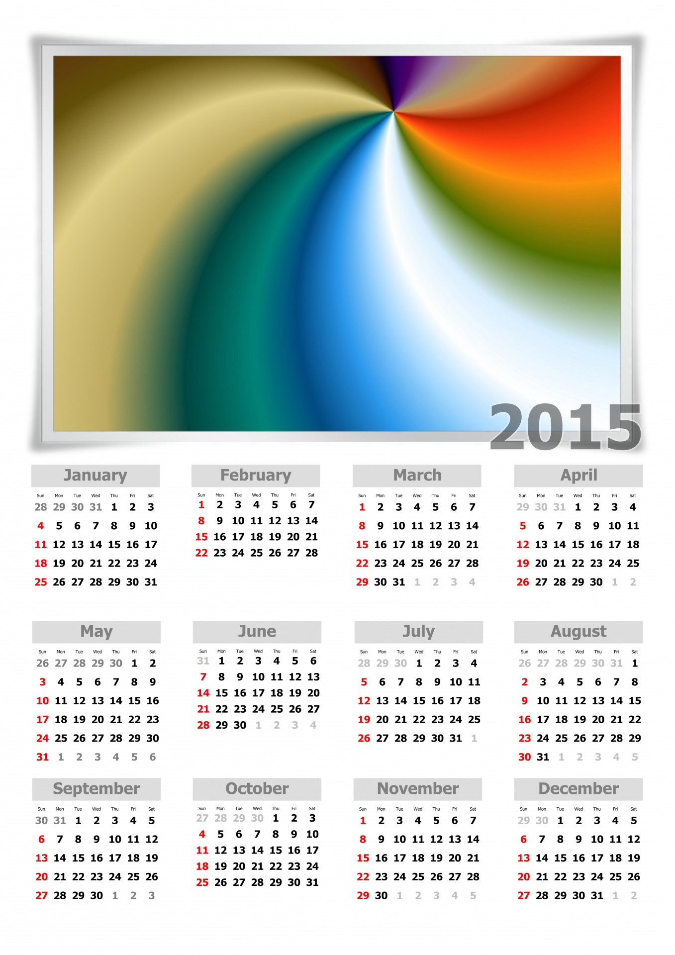 Simplu calendaristic 2015