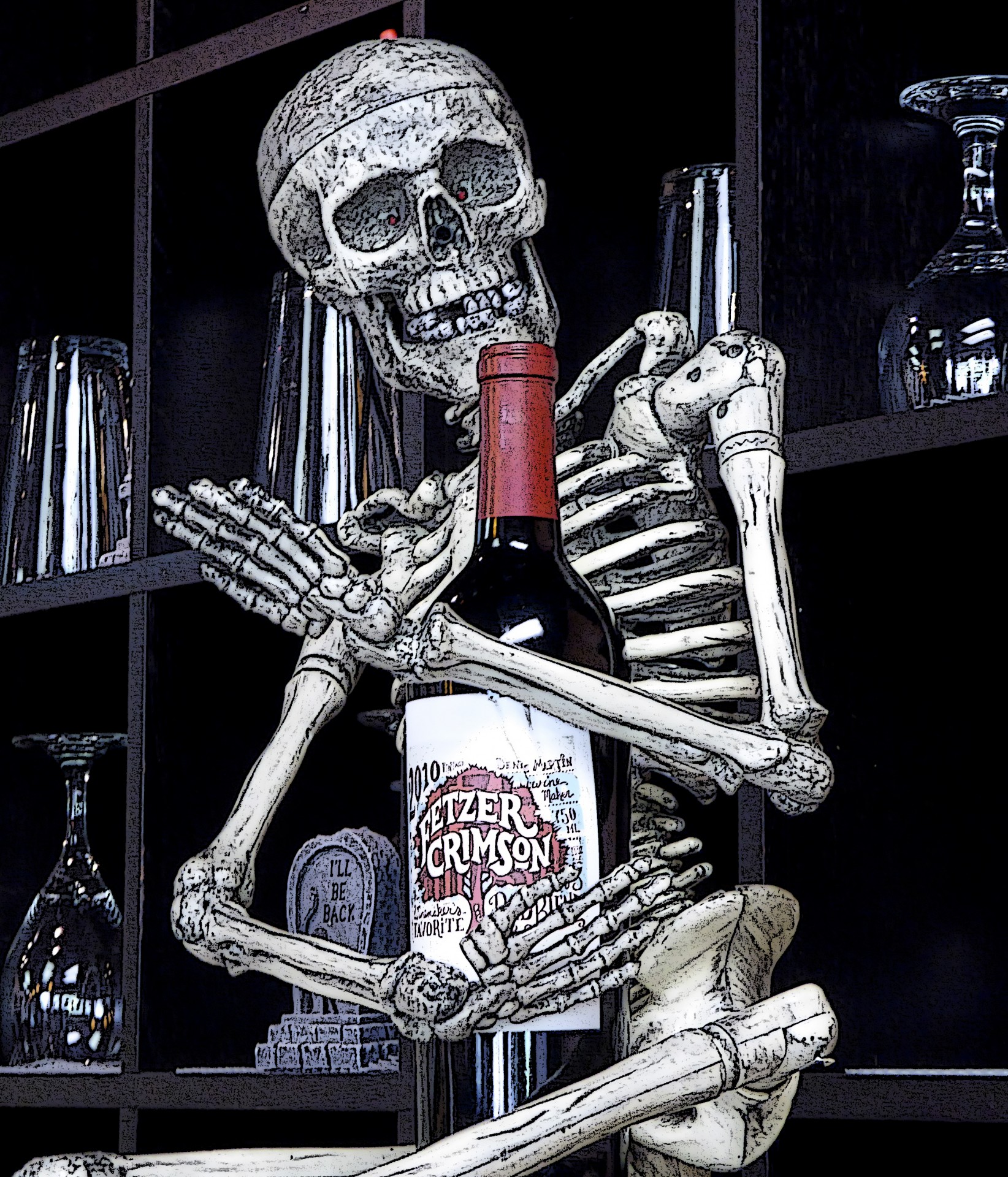 Squelette de Serrant bouteille de vin
