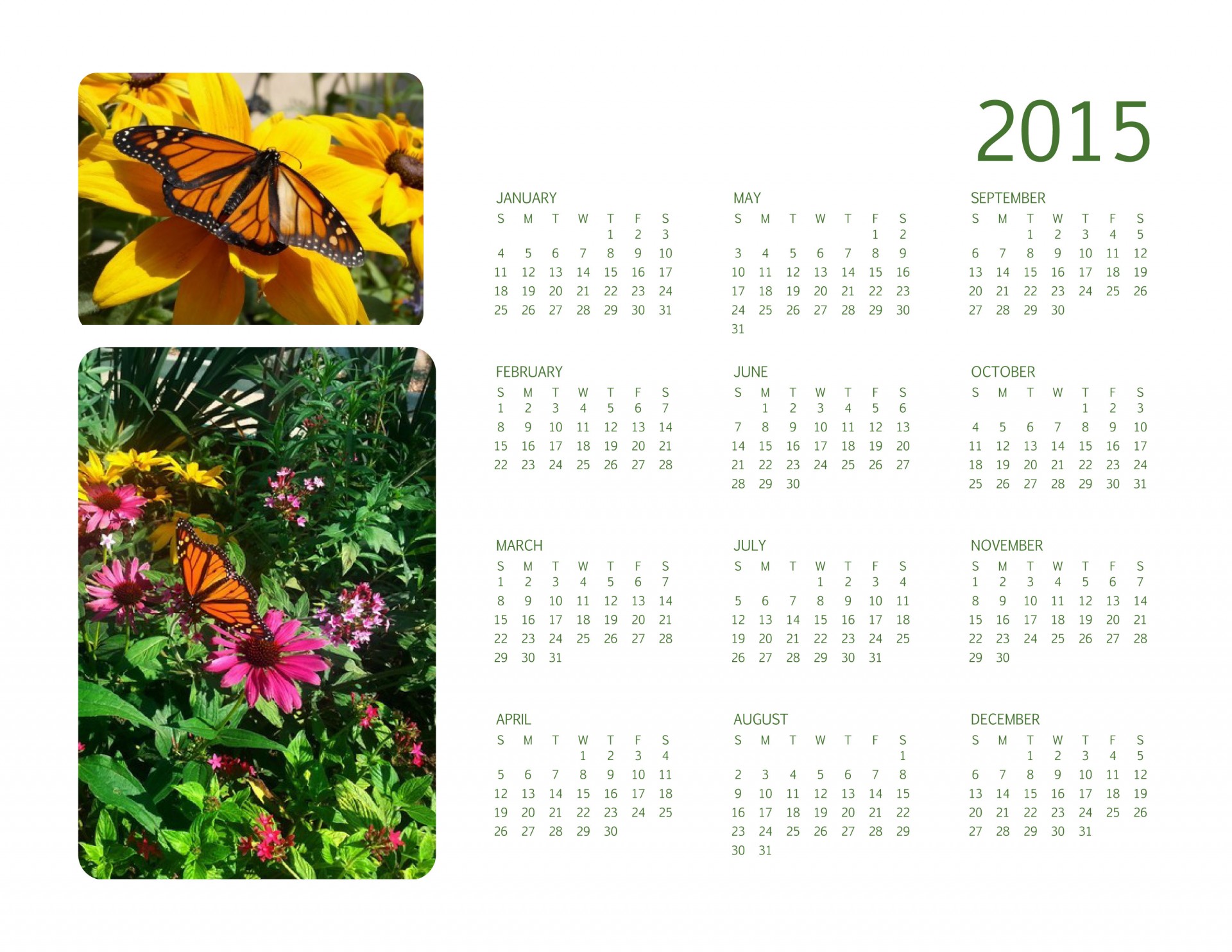 Primăvara 2015 calendar anual