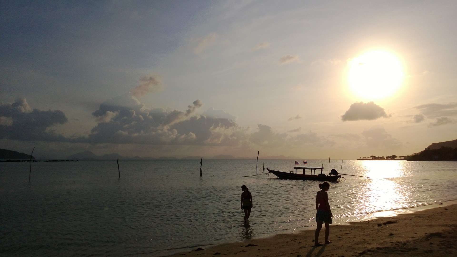 Plajă apus de soare siluetă Thailanda
