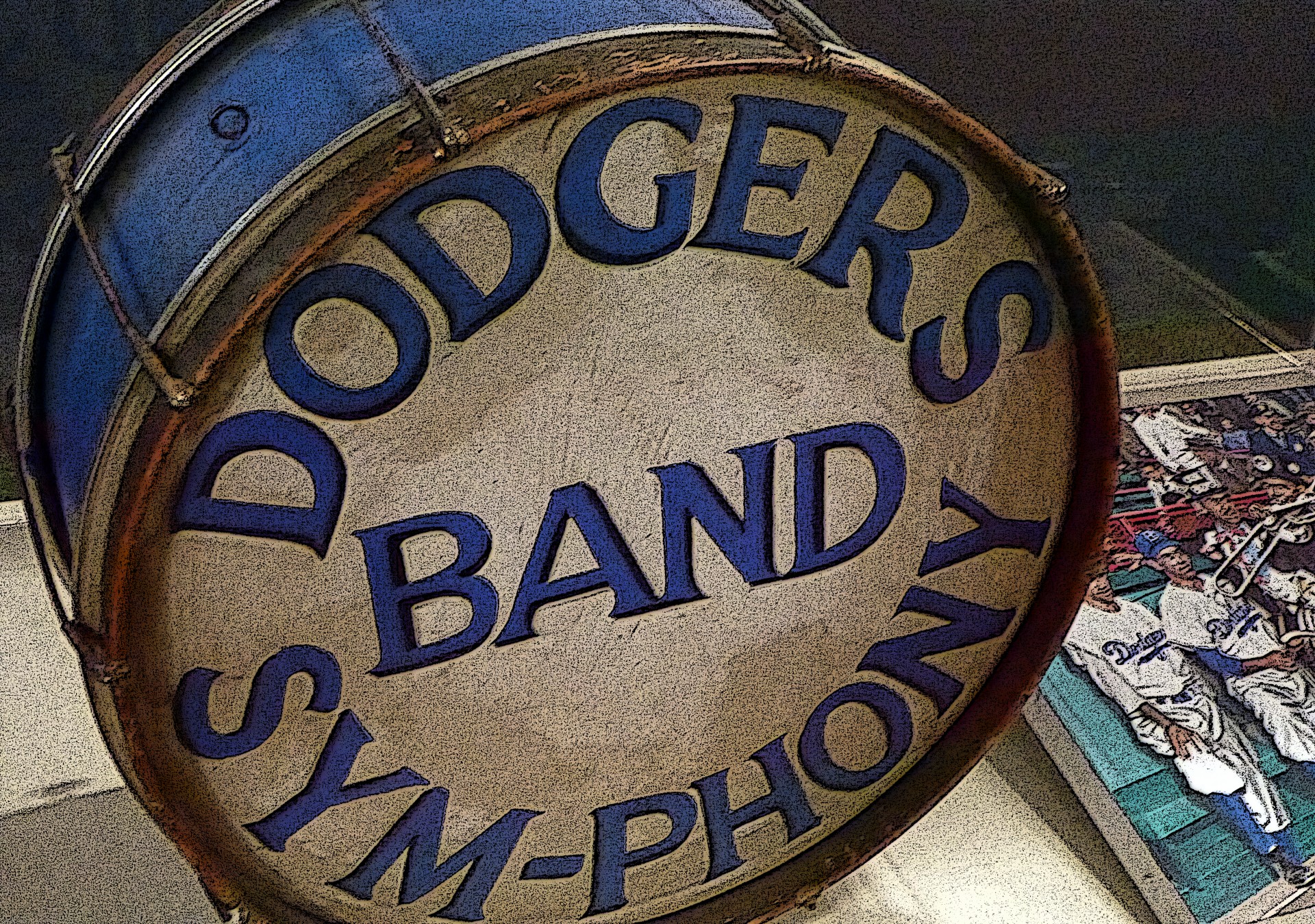 Vintage Dodgers Band Drum