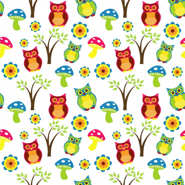 Cute Owl Wallpaper Pattern Free Stock
