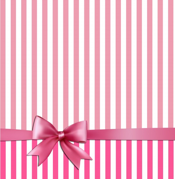 Pink White Stripes & Bow Background Free Stock Photo - Public