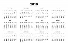 2016 A naptár