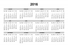 Calendário 2016