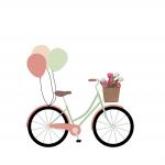 Biciclete, biciclete cu baloane Clipart