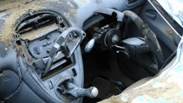 Car Wreck Wheel And Dashboard