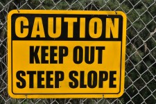 Caution Deep Slope Sign