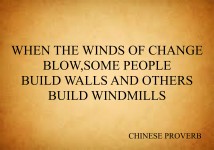 Chinesisches Sprichwort auf Windmühle