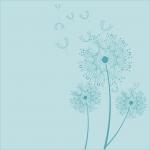 Dandelion Flowers Teal Background