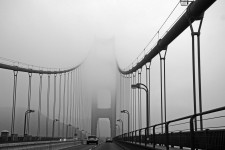 Mist op de Golden Gate Bridge