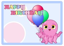 Alles Gute zum Geburtstag Octopus-Karte