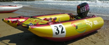 Inflatable Powerboat On The Beach