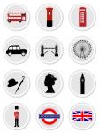 London Symbole auf Aufkleber