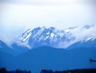 Olympic Mountains mit Schnee