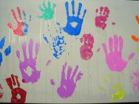 Paint Prints Of Youth's Hands