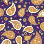 Paisley-Muster-Blau Gold Wallpaper