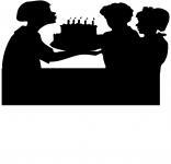 Pictograph of cake with candles