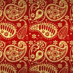 Red and Paper Paisley Ouro