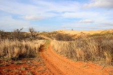 Красный грязи пейзаж в Оклахоме
