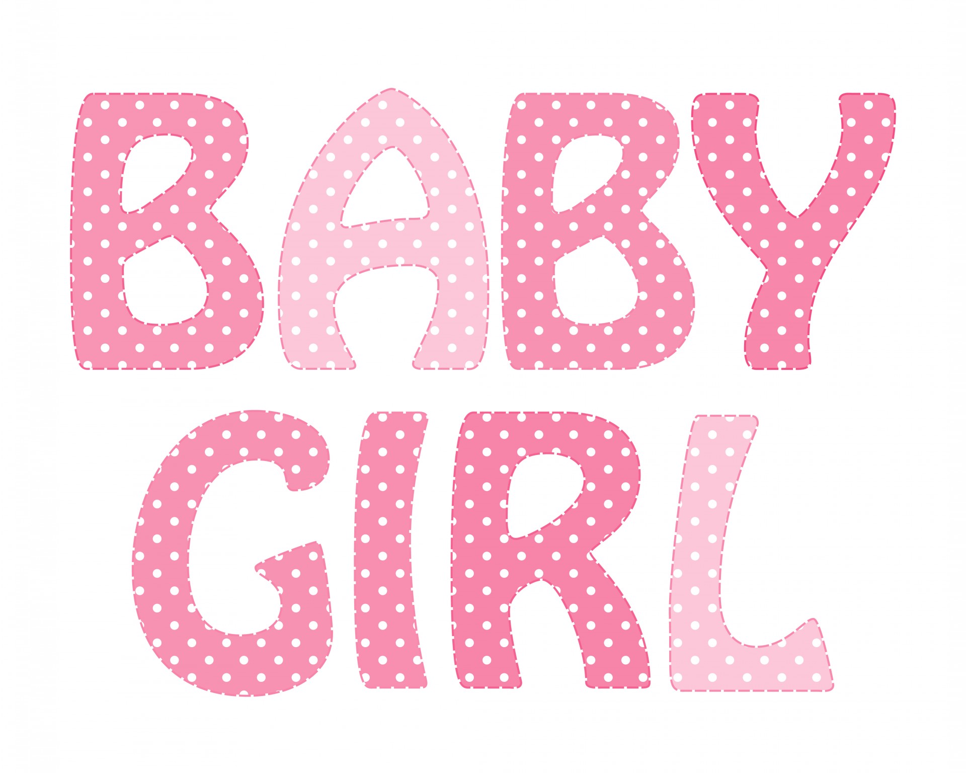 Baby Girl Pink Dots Polka Text