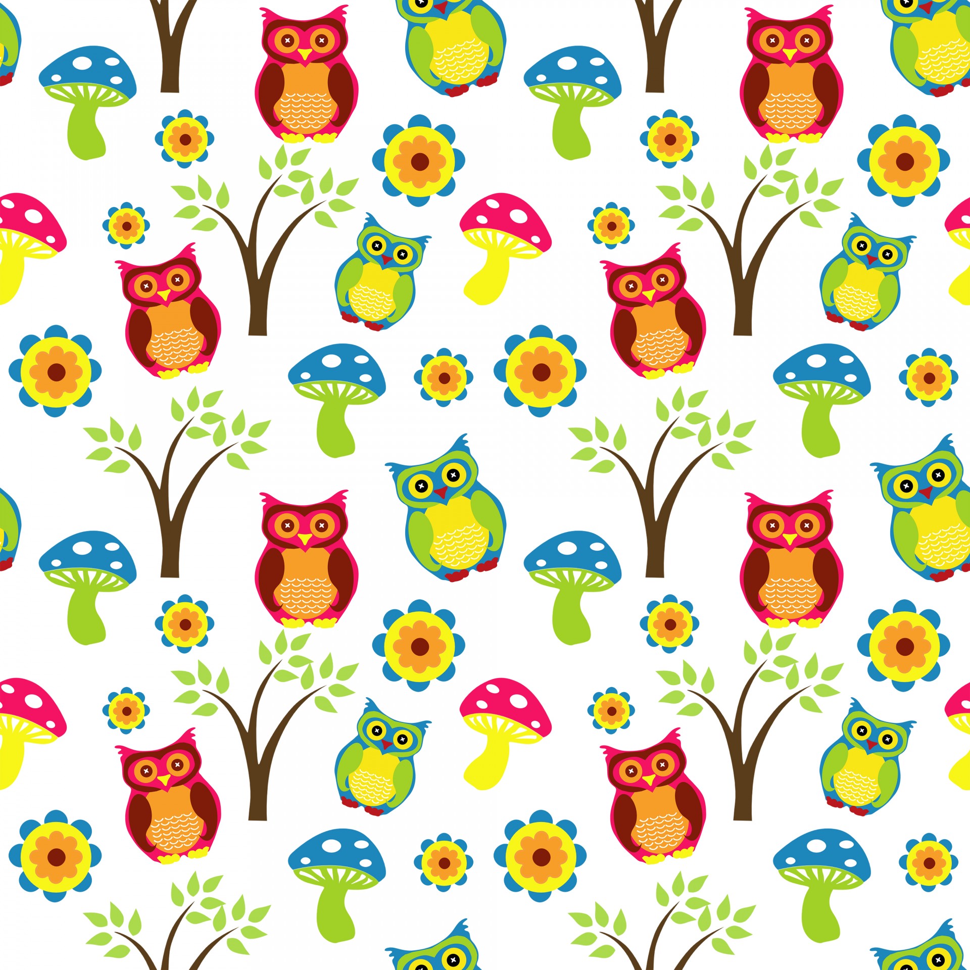 Cute Owl Tapeten-Muster