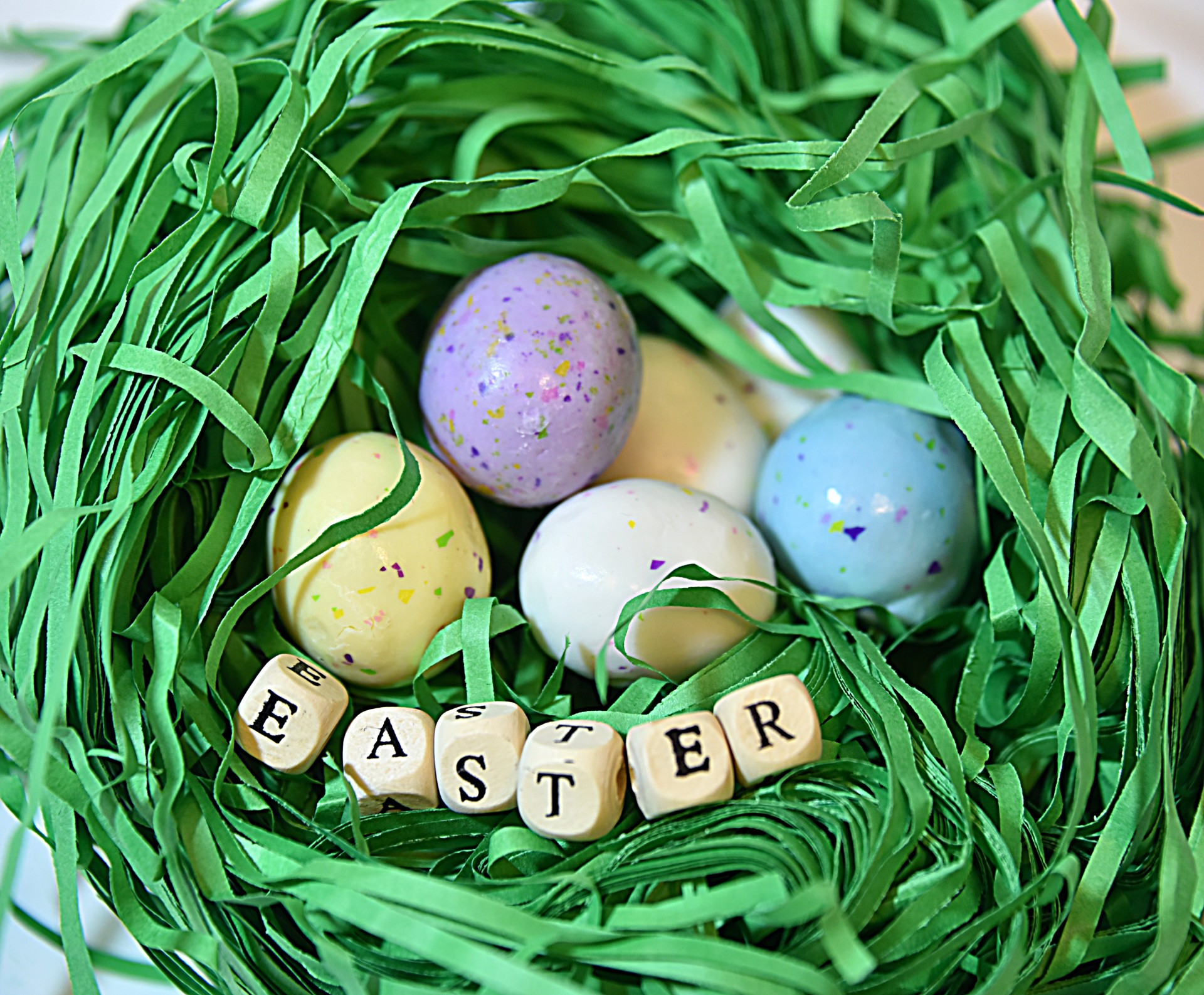 Easter Eggs In Grass Basket Free Stock Photo Public Domain Pictures