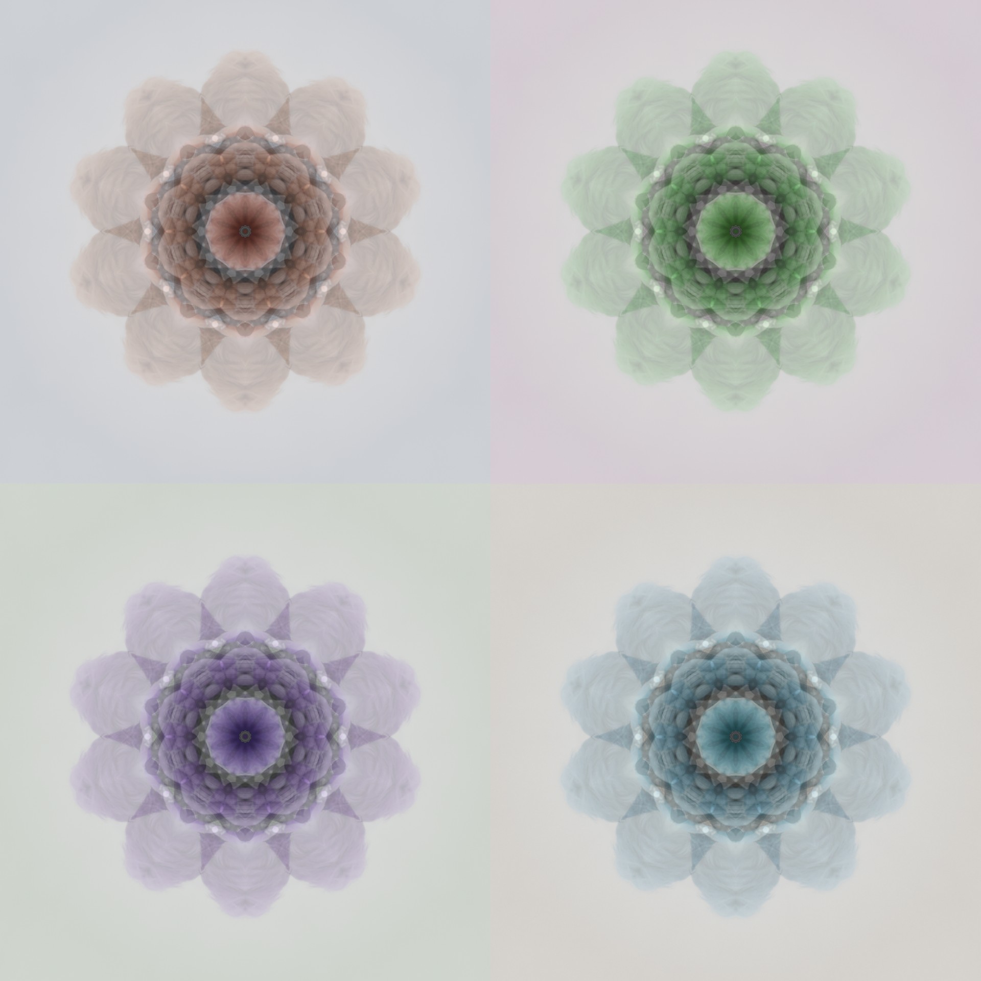 Four Flower Pastel Pattern
