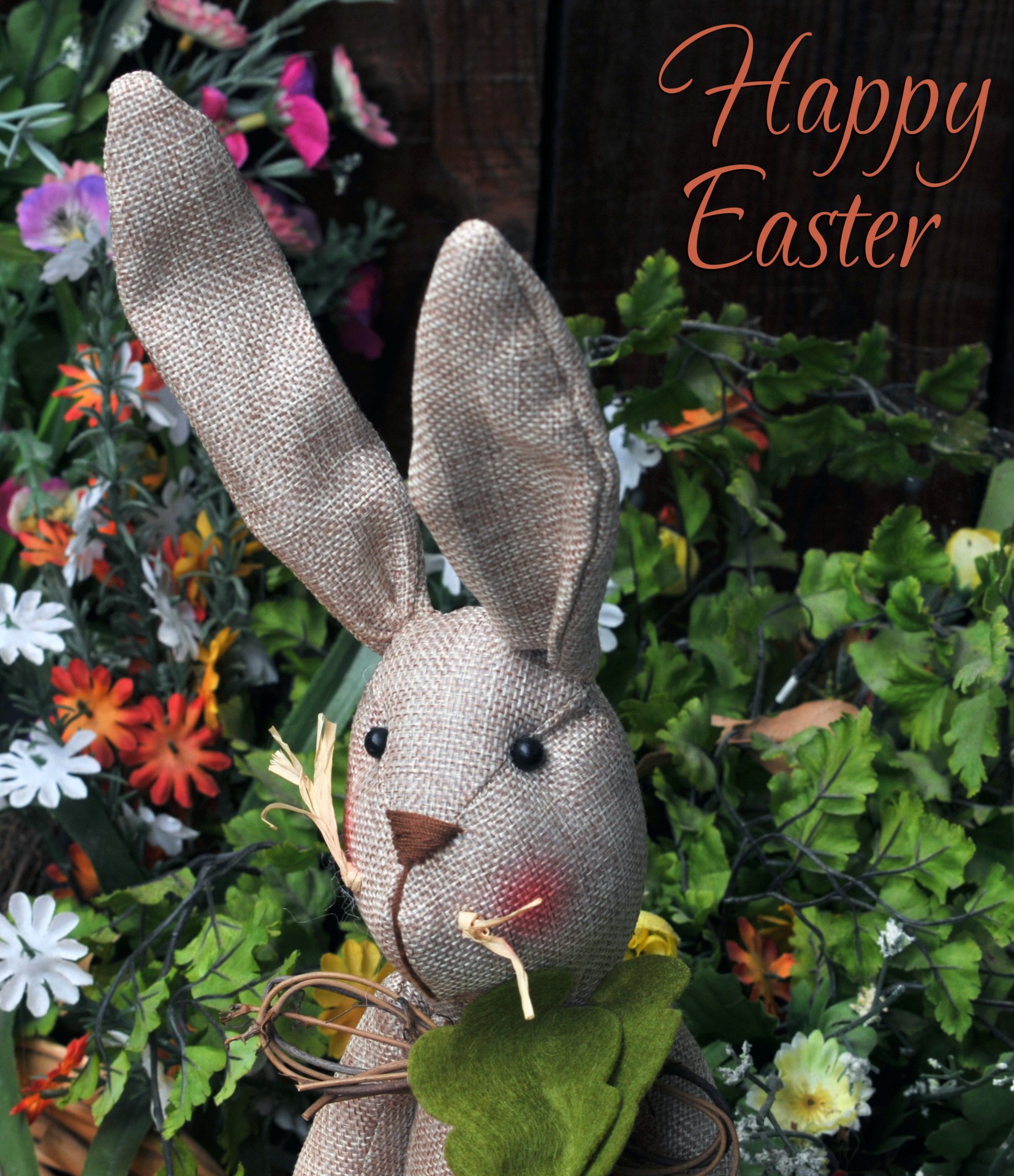 Happy Easter bunny z życzeniami