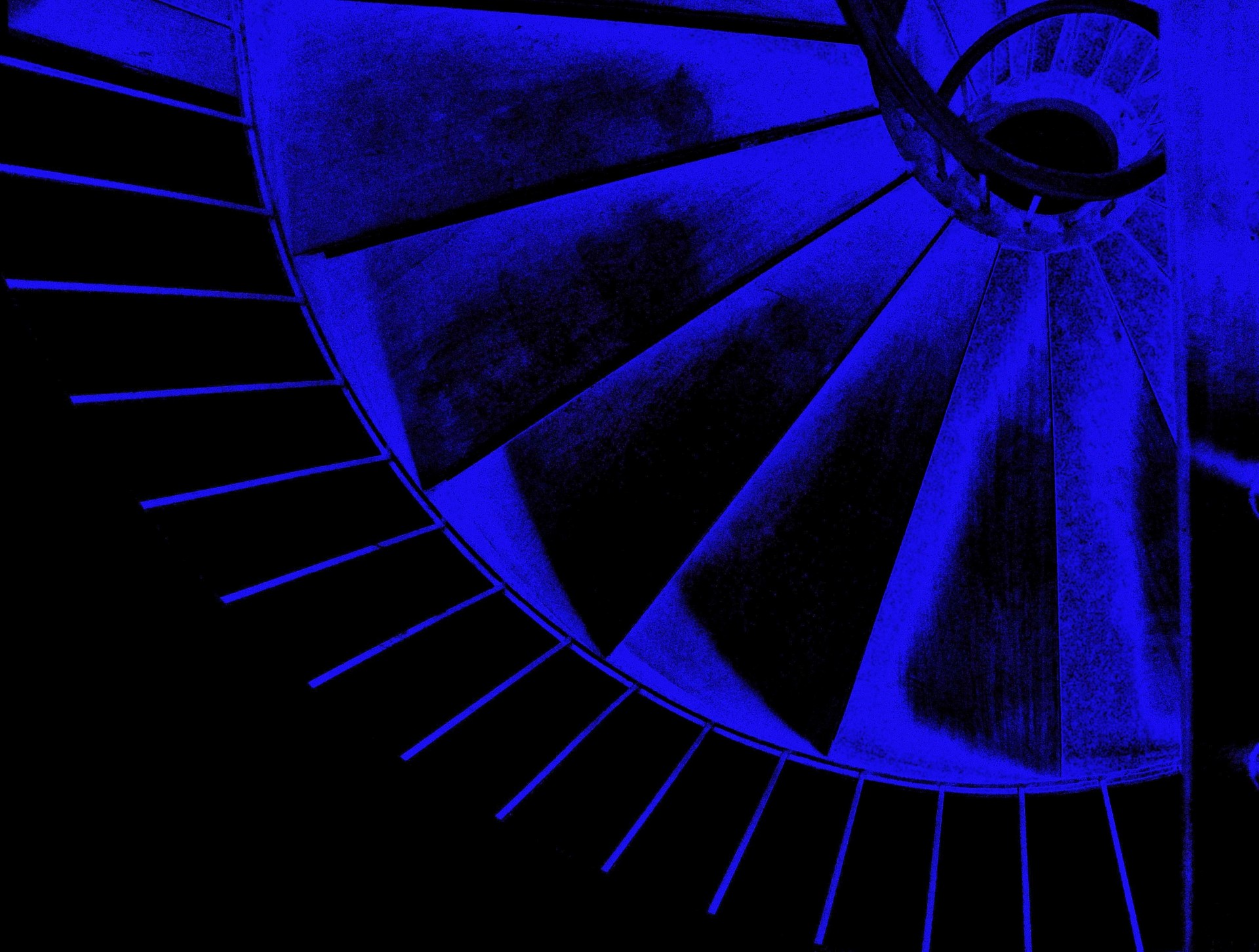 Neon scari spiralate albastru