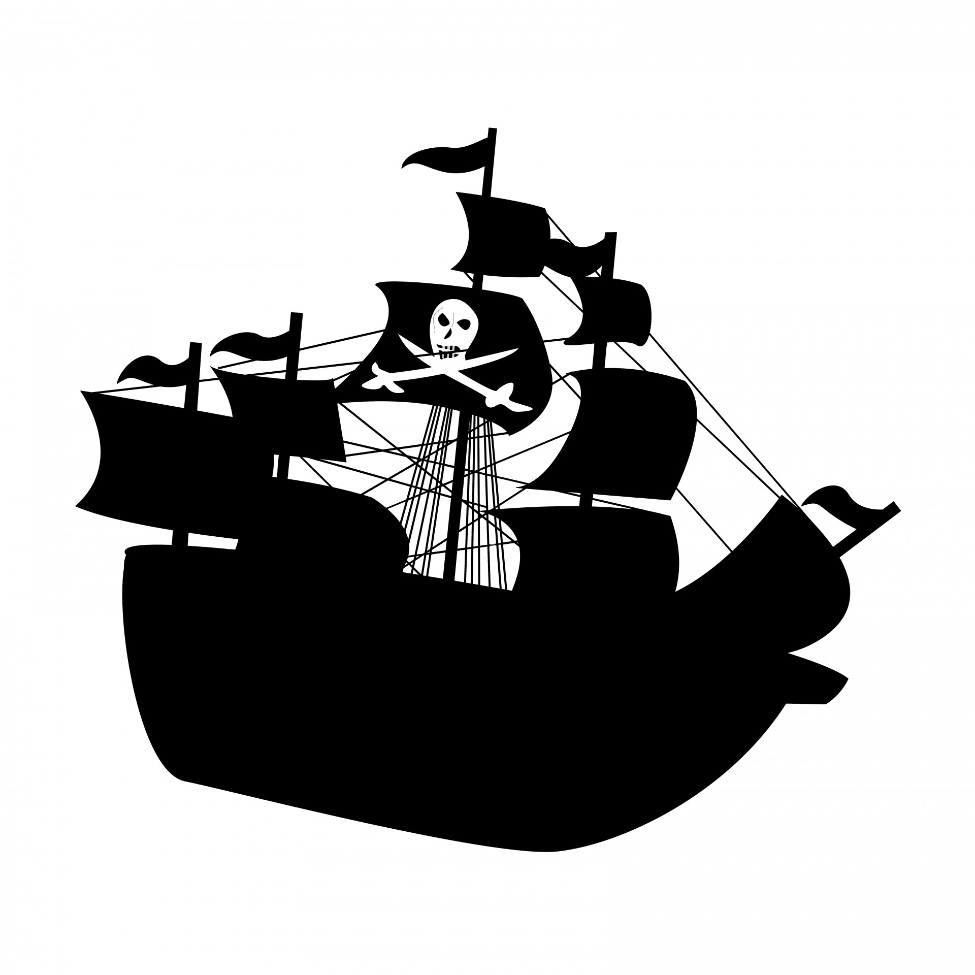 Pirate Ship Silhouette Free Stock Photo - Public Domain Pictures Simple Ship Silhouette