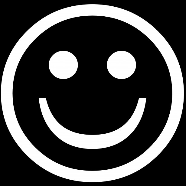 White Smiley Face With Black Background