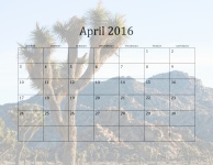 2016 duben měsíční kalendář