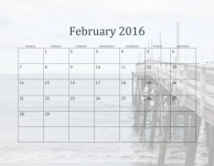2016 Februar Strand Kalender