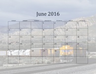 Calendário 2016 junho Mensal