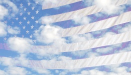 American Flag and Blue Skies