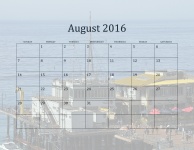 August 2016 Beach Calendar