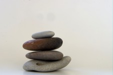Balanced Stones On White Background