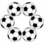 Círculo de balones de fútbol