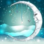 Fantasia da arte da lua do inverno Fundo