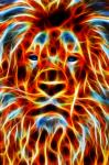 Fractal Płomień Lion Portret