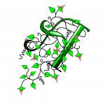 Zöld borostyán betű