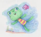 Illustratie - Zwemmen Frog