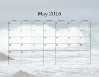Mei 2016 Beach Kalender