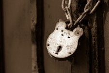 Old metal padlock